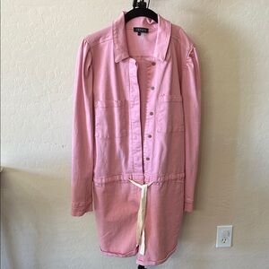 Pink Drawstring Romper